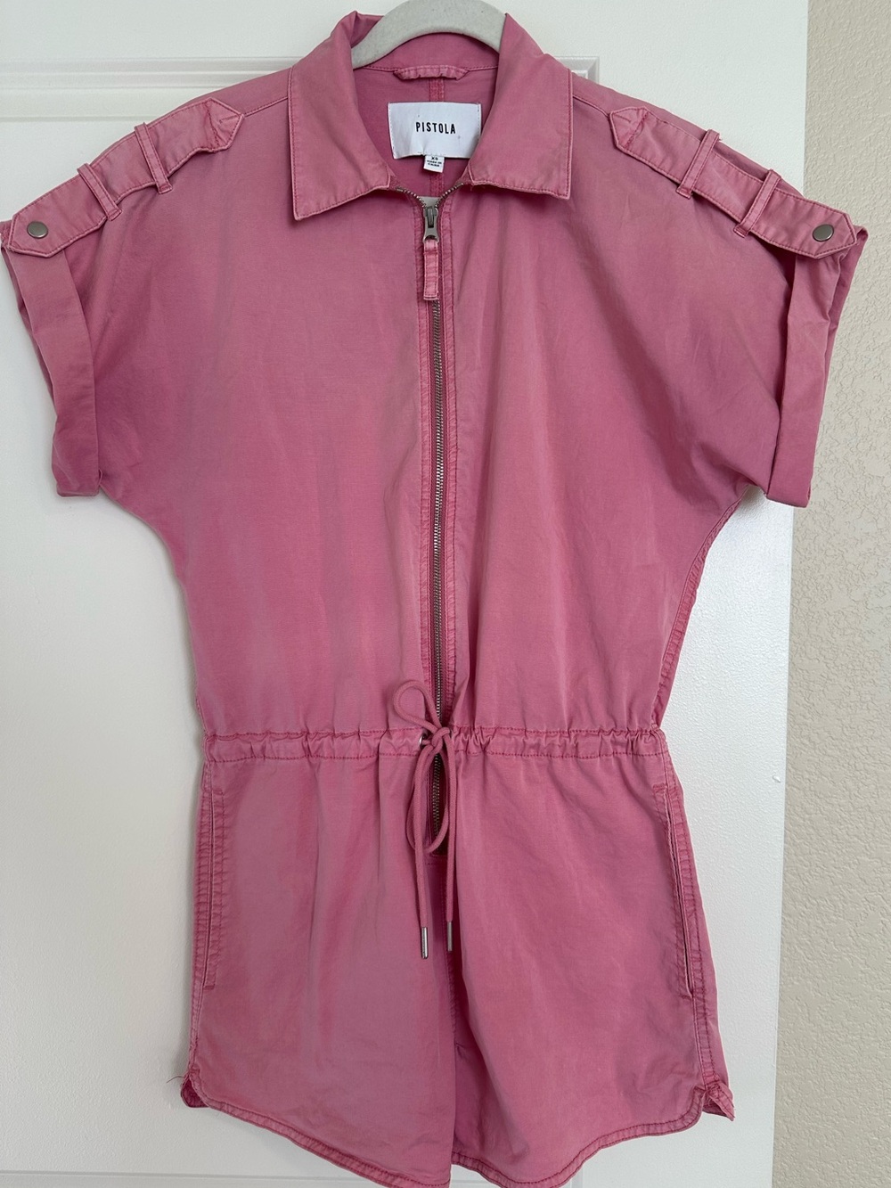 Pistola Pink Short-Sleeve Utility Romper